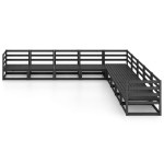 vidaXL Set mobilier de grădină, 9 piese, negru, lemn masiv de pin vidaXL Set mobilier de grădină, 9 piese, negru, lemn masiv de pin