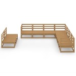 vidaXL Set mobilier de grădină, 9 piese, maro miere, lemn masiv de pin vidaXL Set mobilier de grădină, 9 piese, maro miere, lemn masiv de pin