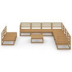 vidaXL Set mobilier de grădină, 10 piese, maro miere, lemn masiv pin vidaXL Set mobilier de grădină, 10 piese, maro miere, lemn masiv pin