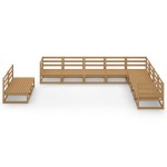 vidaXL Set mobilier de grădină, 10 piese, maro miere, lemn masiv pin vidaXL Set mobilier de grădină, 10 piese, maro miere, lemn masiv pin