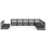 vidaXL Set mobilier de grădină, 10 piese negru lemn masiv pin vidaXL Set mobilier de grădină, 10 piese negru lemn masiv pin