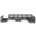 vidaXL Set mobilier de grădină, 11 piese, negru, lemn masiv de pin vidaXL Set mobilier de grădină, 11 piese, negru, lemn masiv de pin