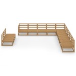 vidaXL Set mobilier de grădină, 11 piese, maro miere, lemn masiv pin vidaXL Set mobilier de grădină, 11 piese, maro miere, lemn masiv pin