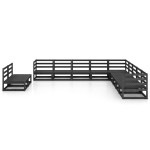 vidaXL Set mobilier de grădină, 11 piese, negru lemn masiv pin vidaXL Set mobilier de grădină, 11 piese, negru lemn masiv pin