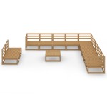 vidaXL Set mobilier de grădină, 12 piese, maro miere, lemn masiv pin vidaXL Set mobilier de grădină, 12 piese, maro miere, lemn masiv pin