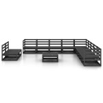 vidaXL Set mobilier de grădină, 12 piese, negru, lemn masiv de pin vidaXL Set mobilier de grădină, 12 piese, negru, lemn masiv de pin