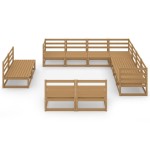 vidaXL Set mobilier de grădină, 11 piese, maro miere, lemn masiv pin vidaXL Set mobilier de grădină, 11 piese, maro miere, lemn masiv pin