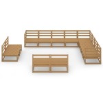 vidaXL Set mobilier de grădină, 12 piese, maro miere, lemn masiv pin vidaXL Set mobilier de grădină, 12 piese, maro miere, lemn masiv pin