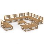 vidaXL Set mobilier de grădină, 13 piese, maro miere, lemn masiv pin vidaXL Set mobilier de grădină, 13 piese, maro miere, lemn masiv pin