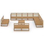 vidaXL Set mobilier de grădină, 13 piese, maro miere, lemn masiv pin vidaXL Set mobilier de grădină, 13 piese, maro miere, lemn masiv pin
