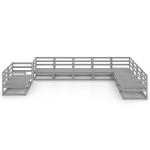 vidaXL Set mobilier de grădină, 10 piese, gri, lemn masiv de pin vidaXL Set mobilier de grădină, 10 piese, gri, lemn masiv de pin