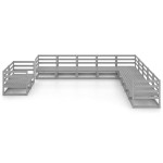 vidaXL Set mobilier de grădină, 11 piese, gri, lemn masiv de pin vidaXL Set mobilier de grădină, 11 piese, gri, lemn masiv de pin