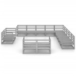 vidaXL Set mobilier de grădină, 13 piese, lemn masiv de pin vidaXL Set mobilier de grădină, 13 piese, lemn masiv de pin