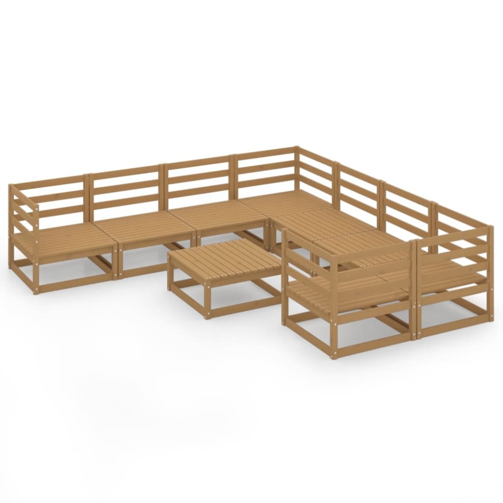 vidaXL Set mobilier de grădină, 9 piese, lemn masiv de pin