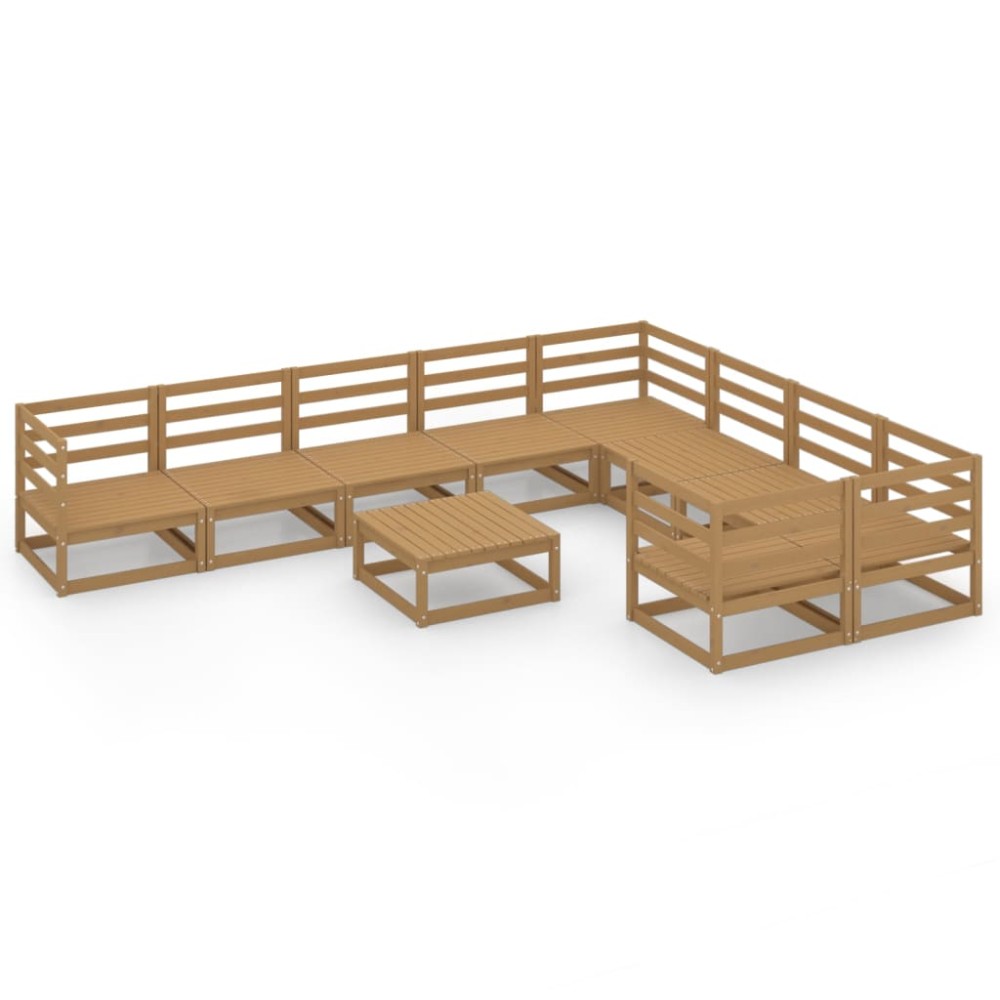 vidaXL Set mobilier de grădină, 10 piese, lemn masiv de pin