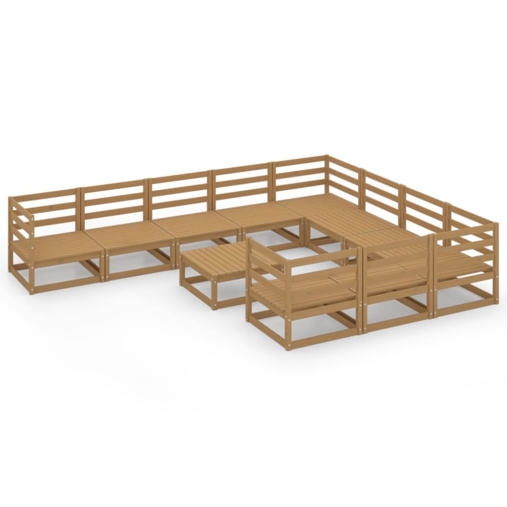vidaXL Set mobilier de grădină, 11 piese, lemn masiv de pin