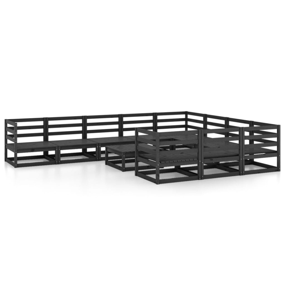 vidaXL Set mobilier de grădină, 11 piese, lemn masiv de pin