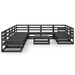 vidaXL Set mobilier de grădină, 11 piese, lemn masiv de pin vidaXL Set mobilier de grădină, 11 piese, lemn masiv de pin
