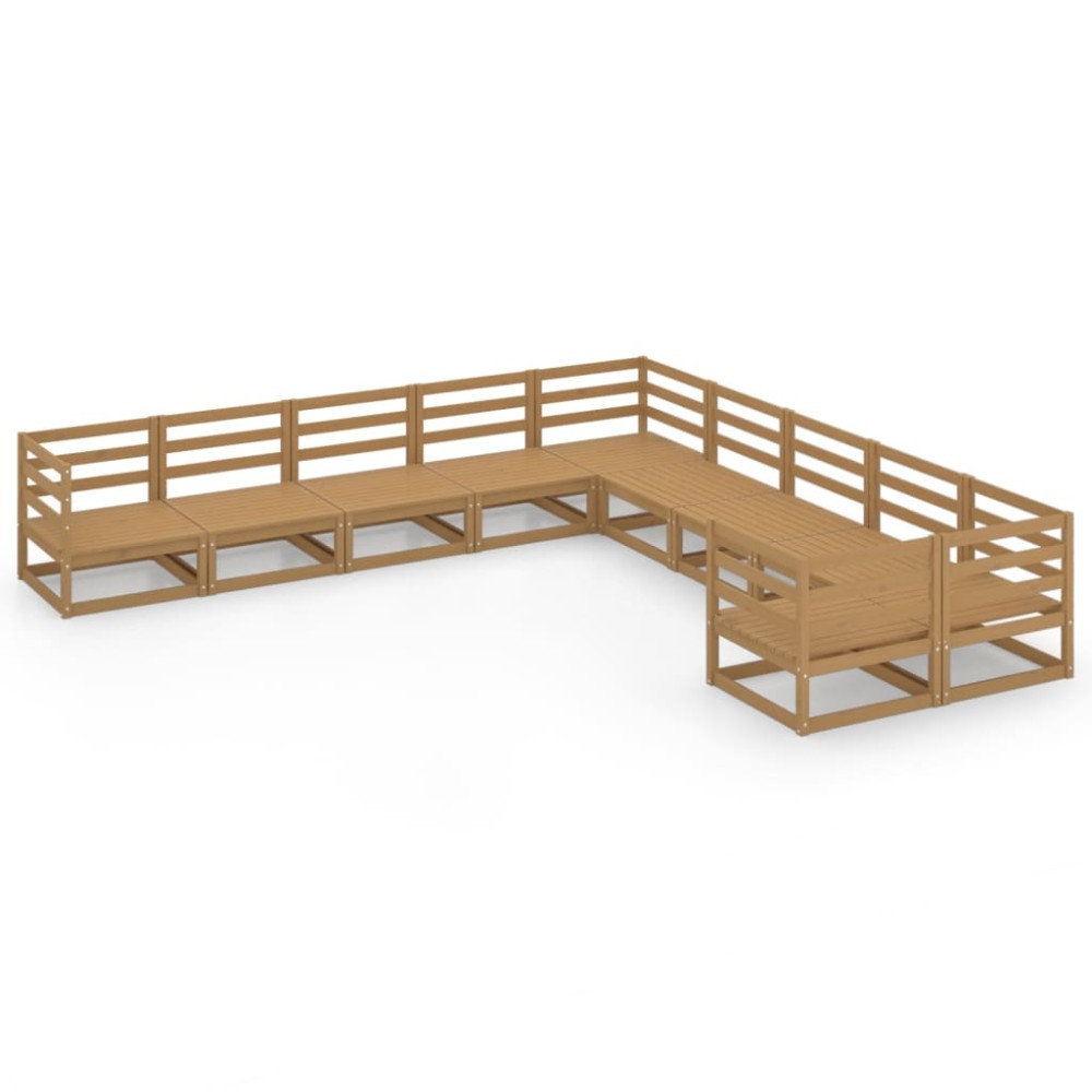 vidaXL Set mobilier de grădină, 10 piese, lemn masiv de pin