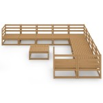 vidaXL Set mobilier de grădină, 11 piese, lemn masiv de pin vidaXL Set mobilier de grădină, 11 piese, lemn masiv de pin
