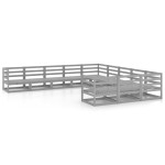 vidaXL Set mobilier de grădină, 11 piese, gri, lemn masiv de pin vidaXL Set mobilier de grădină, 11 piese, gri, lemn masiv de pin