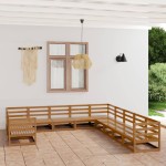 vidaXL Set mobilier de grădină, 11 piese, lemn masiv de pin vidaXL Set mobilier de grădină, 11 piese, lemn masiv de pin