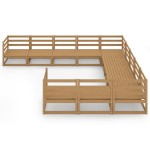 vidaXL Set mobilier de grădină, 11 piese, lemn masiv de pin vidaXL Set mobilier de grădină, 11 piese, lemn masiv de pin