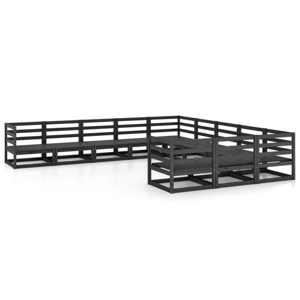 vidaXL Set mobilier de grădină, 11 piese, lemn masiv de pin