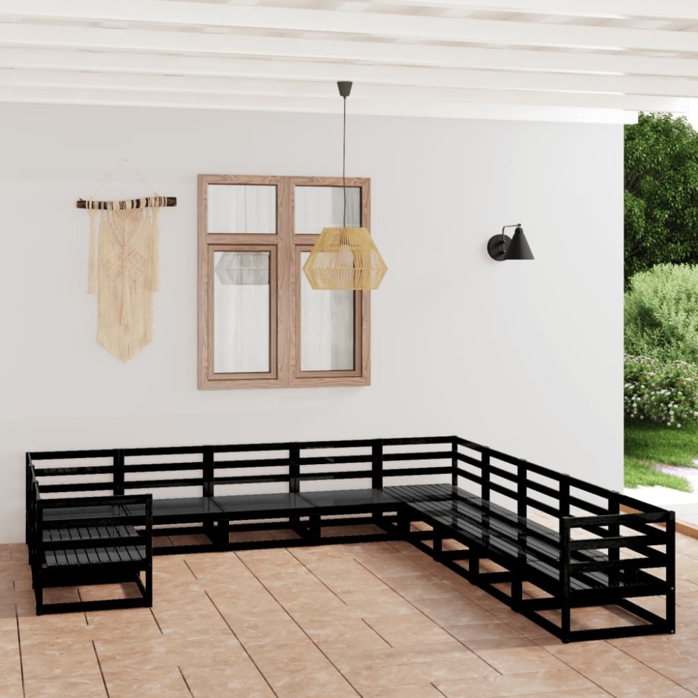 vidaXL Set mobilier de grădină, 11 piese, lemn masiv de pin