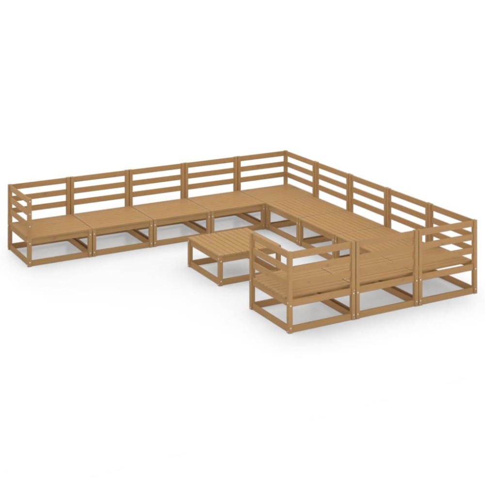 vidaXL Set mobilier de grădină, 12 piese, lemn masiv de pin