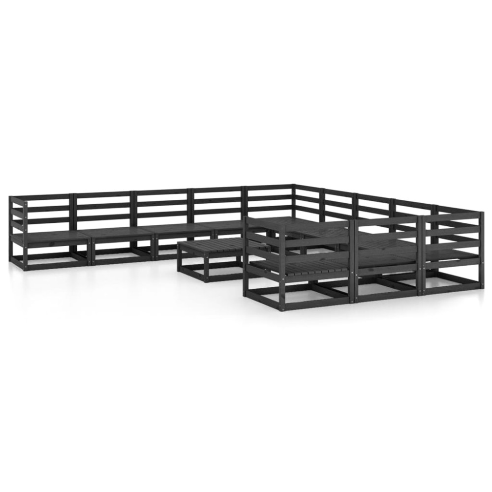 vidaXL Set mobilier de grădină, 12 piese, lemn masiv de pin