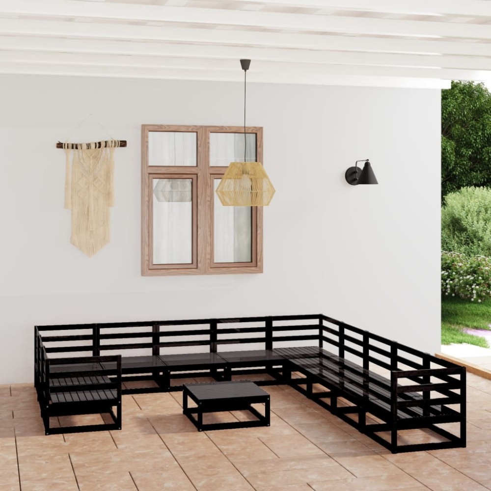 vidaXL Set mobilier de grădină, 12 piese, lemn masiv de pin