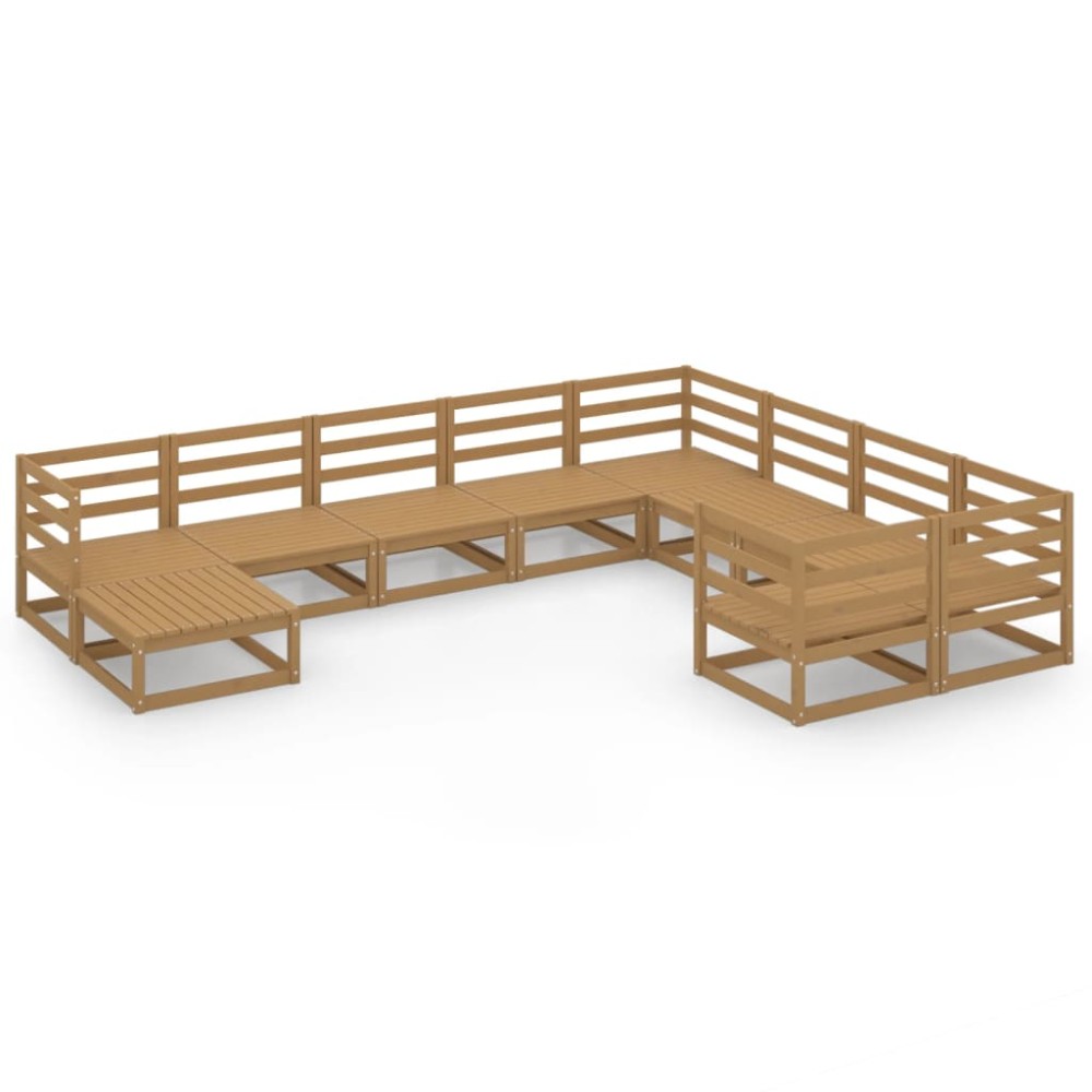 vidaXL Set mobilier de grădină, 10 piese, lemn masiv de pin