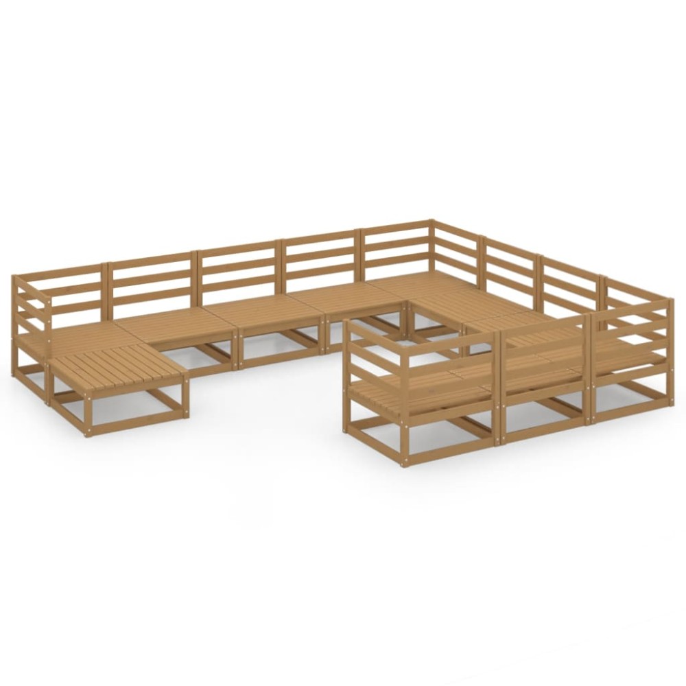 vidaXL Set mobilier de grădină, 11 piese, lemn masiv de pin