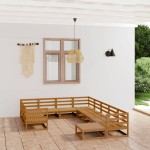 vidaXL Set mobilier de grădină, 11 piese, lemn masiv de pin vidaXL Set mobilier de grădină, 11 piese, lemn masiv de pin