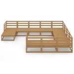 vidaXL Set mobilier de grădină, 11 piese, lemn masiv de pin vidaXL Set mobilier de grădină, 11 piese, lemn masiv de pin
