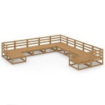 vidaXL Set mobilier de grădină, 11 piese, lemn masiv de pin vidaXL Set mobilier de grădină, 11 piese, lemn masiv de pin
