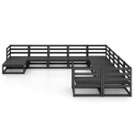 vidaXL Set mobilier de grădină, 11 piese, lemn masiv de pin vidaXL Set mobilier de grădină, 11 piese, lemn masiv de pin
