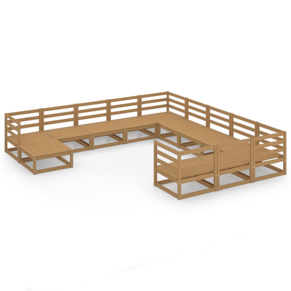 vidaXL Set mobilier de grădină, 12 piese, lemn masiv de pin