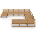 vidaXL Set mobilier de grădină, 12 piese, lemn masiv de pin vidaXL Set mobilier de grădină, 12 piese, lemn masiv de pin