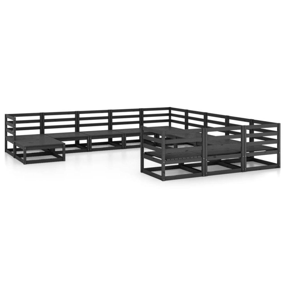 vidaXL Set mobilier de grădină, 12 piese, lemn masiv de pin