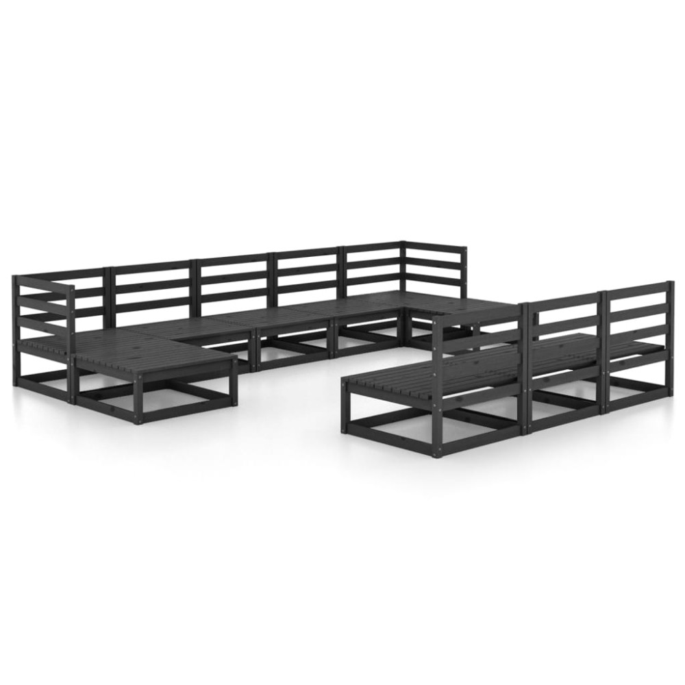 vidaXL Set mobilier de grădină, 10 piese, lemn masiv de pin