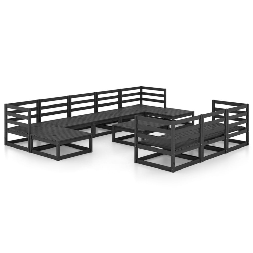 vidaXL Set mobilier de grădină, 11 piese, lemn masiv de pin