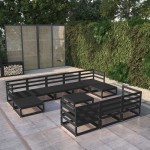vidaXL Set mobilier de grădină, 11 piese, lemn masiv de pin vidaXL Set mobilier de grădină, 11 piese, lemn masiv de pin