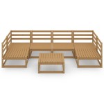 vidaXL Set mobilier de grădină, 7 piese, lemn masiv de pin