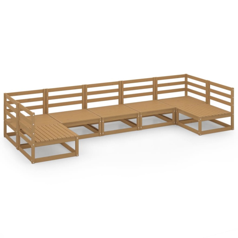 vidaXL Set mobilier de grădină, 7 piese, lemn masiv de pin