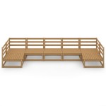 vidaXL Set mobilier de grădină, 7 piese, lemn masiv de pin
