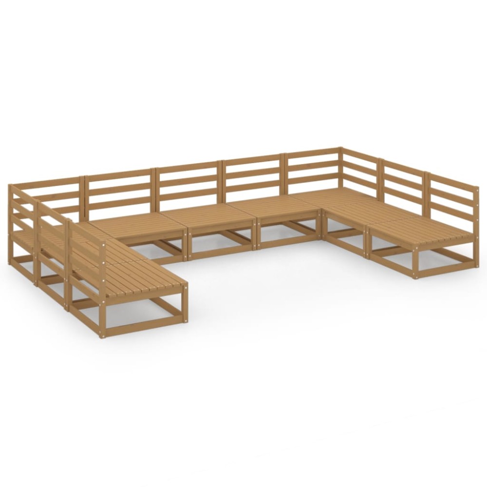 vidaXL Set mobilier de grădină, 9 piese, lemn masiv de pin