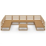 vidaXL Set mobilier de grădină, 10 piese, lemn masiv pin vidaXL Set mobilier de grădină, 10 piese, lemn masiv pin