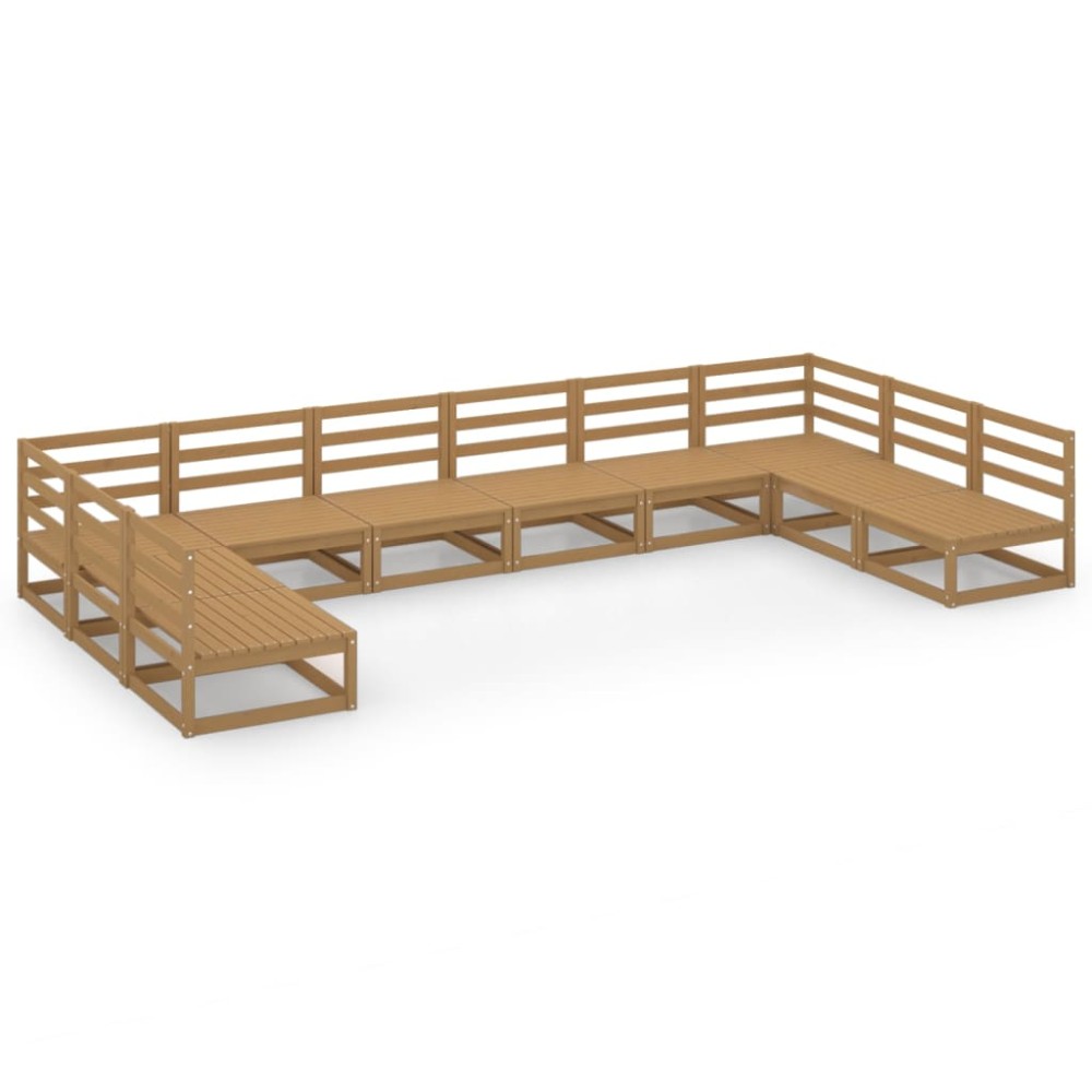 vidaXL Set mobilier de grădină, 10 piese, lemn masiv de pin